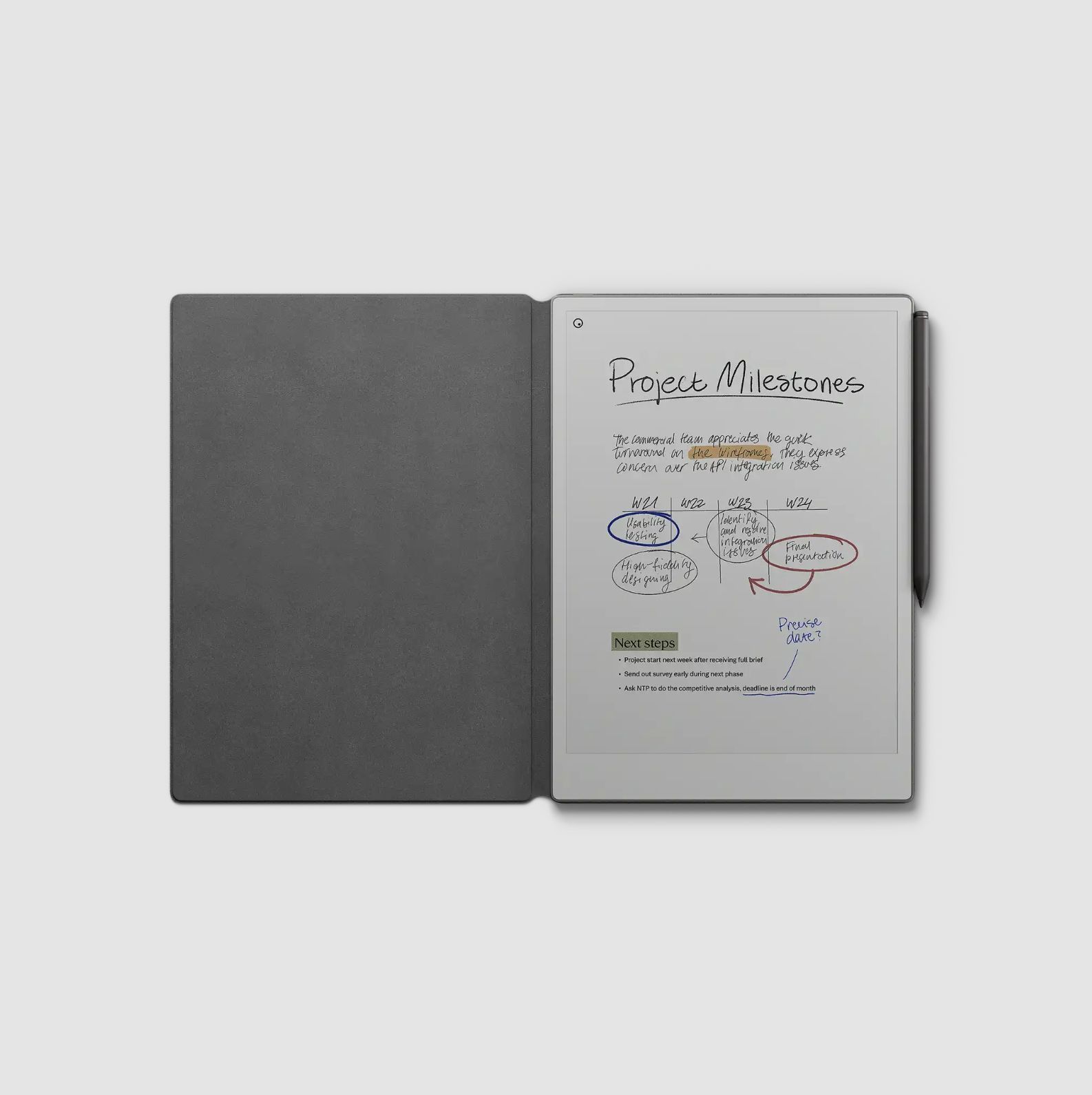 Чехол-книжка для Remarkable Paper Pro Book Folio Gray