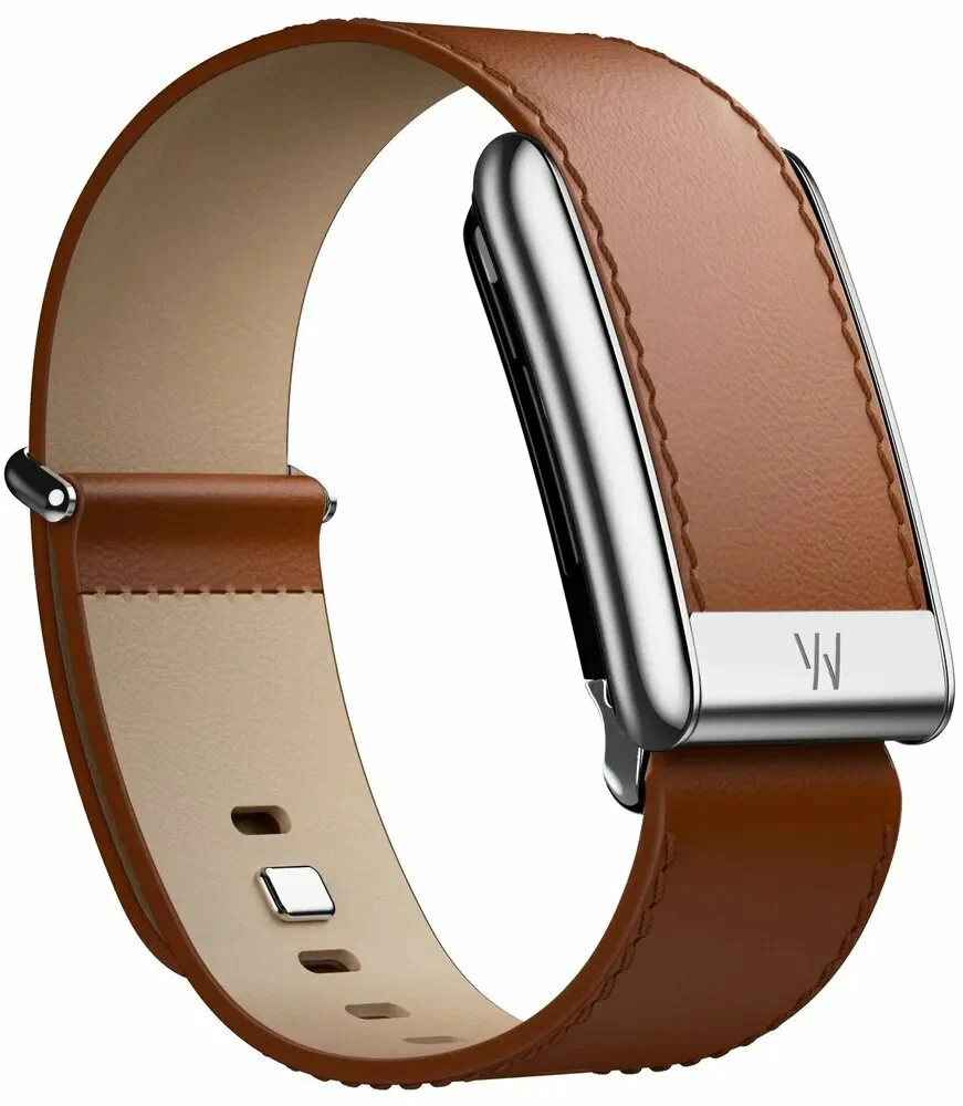 Whoop 5.0 Leather Luxe Straight S 24mm Chestnut | Cream | Titanium - кожаный люкс ремешок для браслета Whoop 5.0
