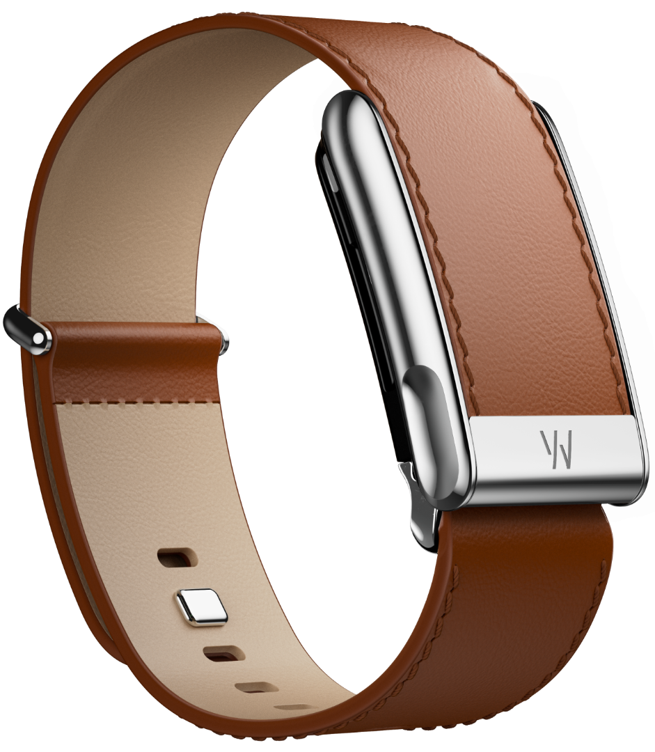 Whoop MG Leather Luxe Straight S 24mm Chestnut | Cream | Titanium - кожаный люкс ремешок для браслета Whoop MG