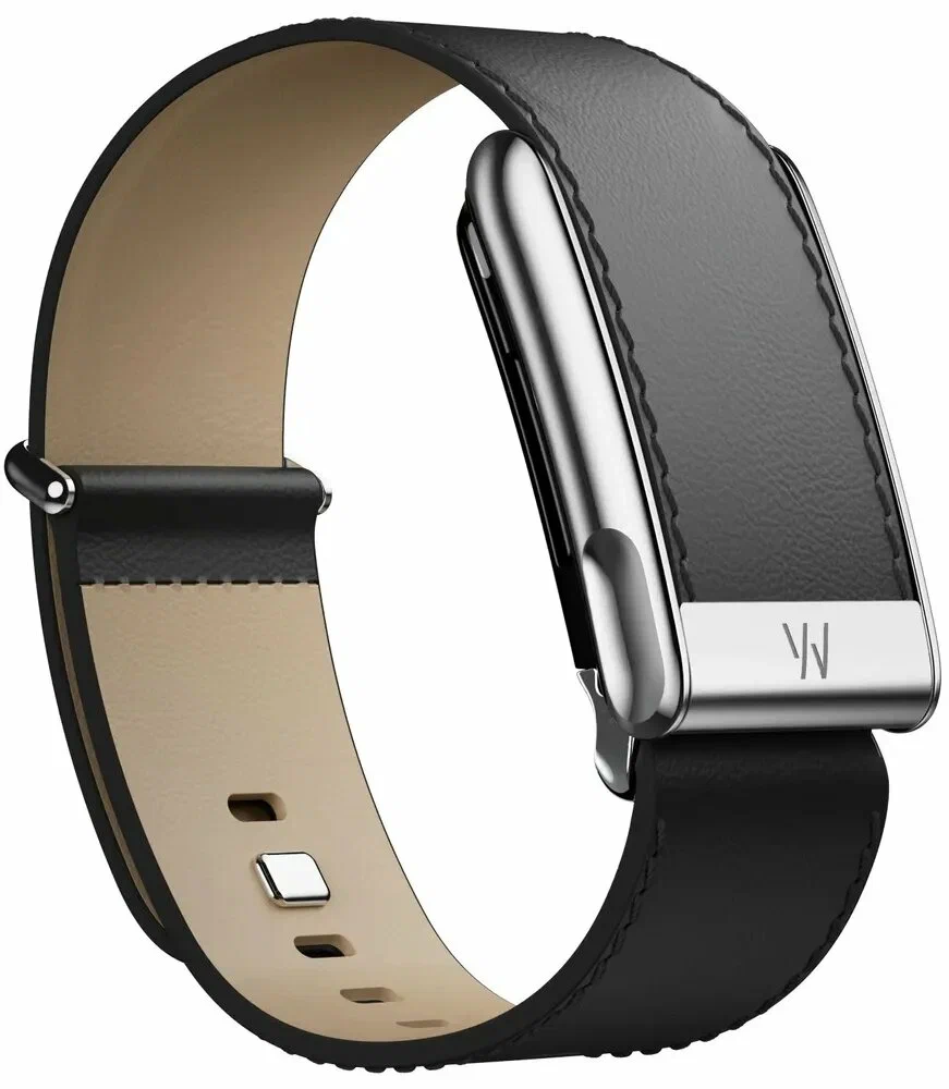 Whoop MG Leather Luxe Straight L 24mm Black | Cream | Titanium - кожаный люкс ремешок для браслета Whoop MG