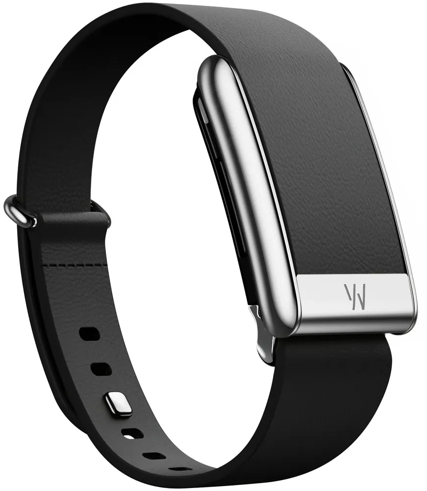 Whoop 5.0 Leather Luxe Tapered S 14mm Black | Titanium - кожаный люкс ремешок для браслета Whoop 5.0
