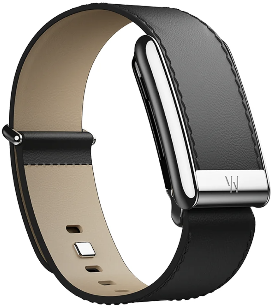 Whoop 5.0 Leather Luxe Straight L 24mm Black | Cream | Titanium - кожаный люкс ремешок для браслета Whoop 5.0