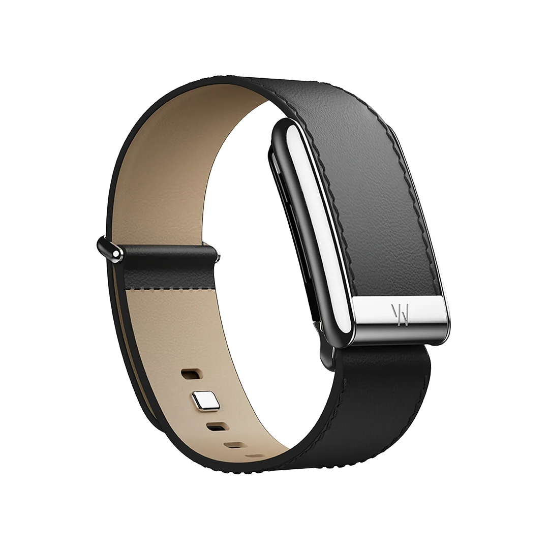 Whoop 5.0 Leather Luxe Straight L 24mm Black | Cream with Black - кожаный люкс ремешок для браслета Whoop 5.0