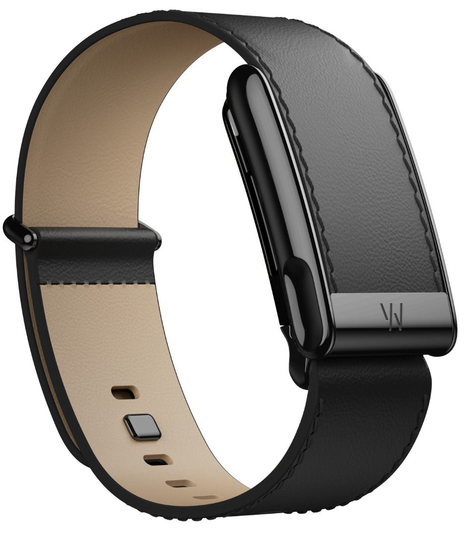 Whoop MG Leather Luxe Straight S 24mm Black | Cream with Black - кожаный люкс ремешок для браслета Whoop MG