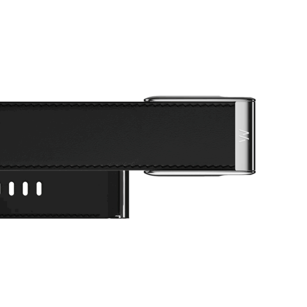 Whoop MG Leather Luxe Straight L 24mm Black | Cream | Titanium - кожаный люкс ремешок для браслета Whoop MG ( УЦЕНКА )