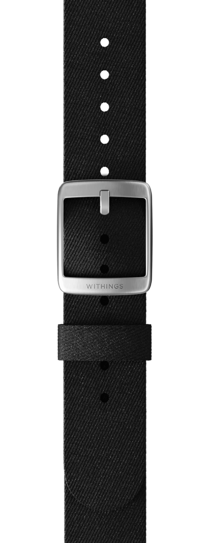 Ремешок для часов WithingsTide Ocean Wristband 20mm Black  Silver (тканевый-черный + серебро скоба)