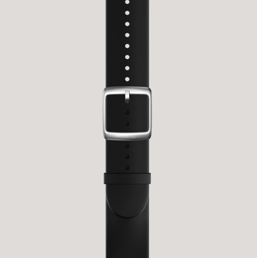 Cпортивный-премиум ремешок для часов Premium Sport Fluoroelastomer Wristband 20mm Black  Silver